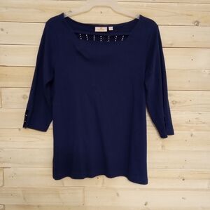 💕 3/$24,Pretty navy blue blouse